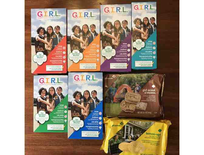 12 boxes of Girl Scout Cookies--from both bakers