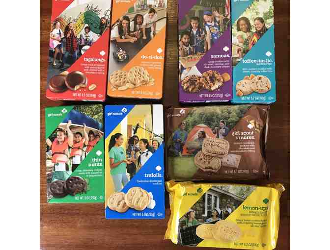 12 boxes of Girl Scout Cookies--from both bakers