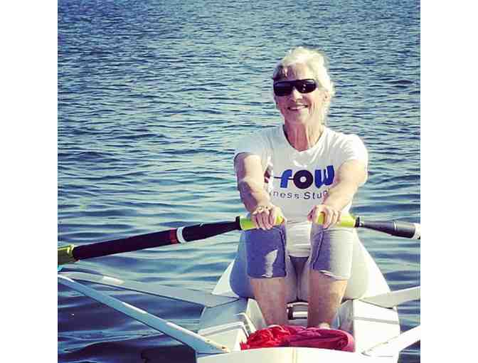 A gift certificate for $150 towards rowing classes at iRow Fitness Studio