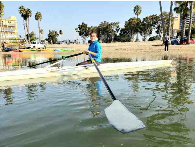 A gift certificate for $150 towards rowing classes at iRow Fitness Studio