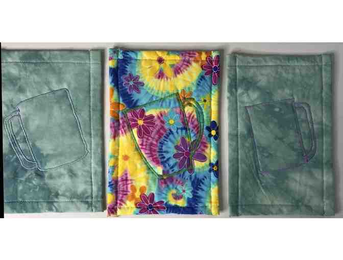 Teal Mug Rugs - better than a coaster for your mug and snacks