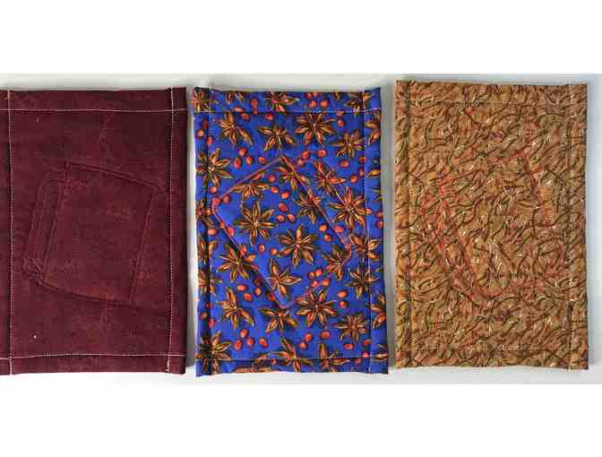 Red and Orange Mug Rugs - better than a coaster for your mug and snacks