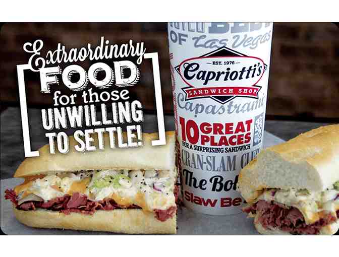 Capriottis--gift certificate for a free medium sub with small combo