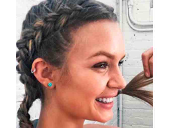 Magnetic Stud Earring, Multi Color Cubic Zirconia Stainless Steel - 9 pairs