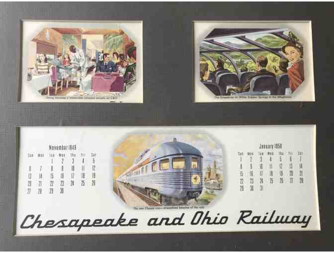Vintage Chesapeake and Ohio Framed Calendar Artwork