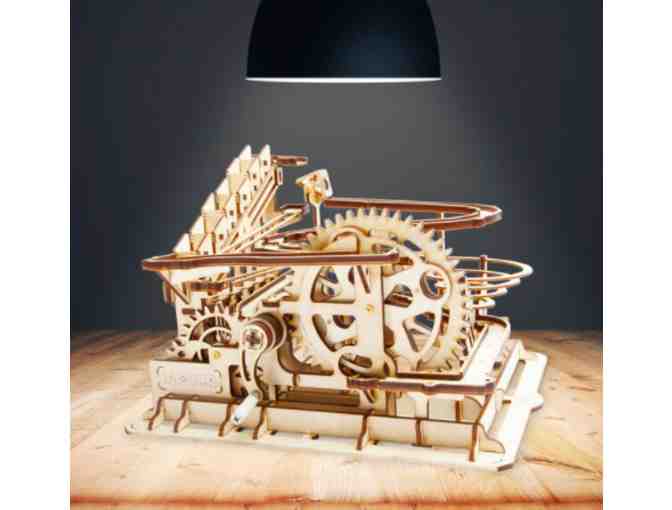 'Marble Parkour' Waterwheel Coaster Mechanical Wooden Marble Run Kit | Rokr