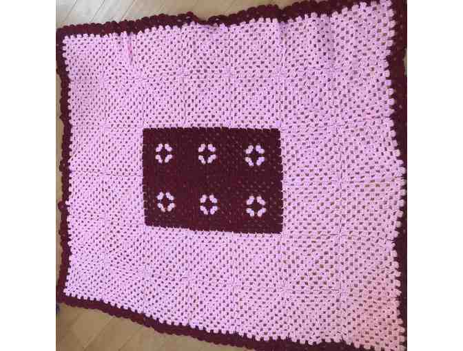 Beautiful homemade Afghan with matching throw pillow and comfy slippers!