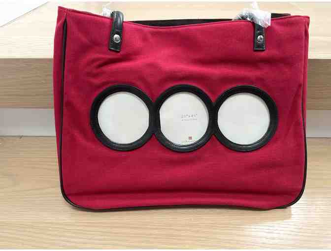 Red photo collage tote from Red Envelope