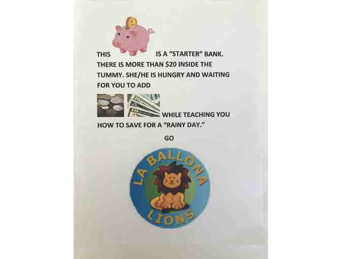 Piggy 'starter' Bank stuffed w/ $$$- Purple