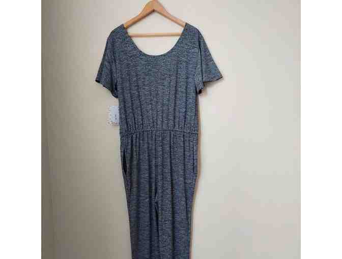NWT Lularoe XOE Charcoal Gray V-Neck Jumpsuit