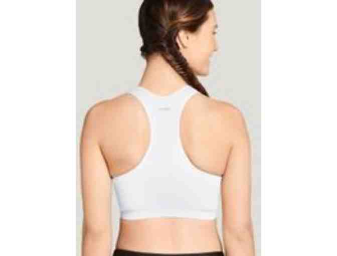 Jockey Mid Impact Removable Cup Seamless Sports Bra, Pure White, Size XXL