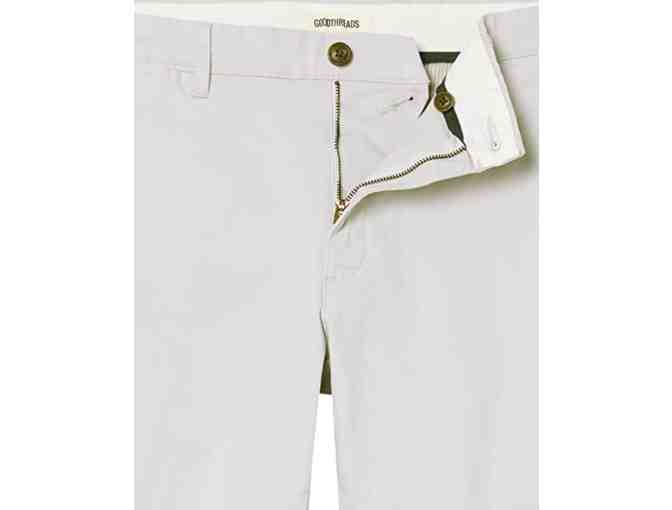Men's Slim-Fit Washed Stretch Chino Pant- White