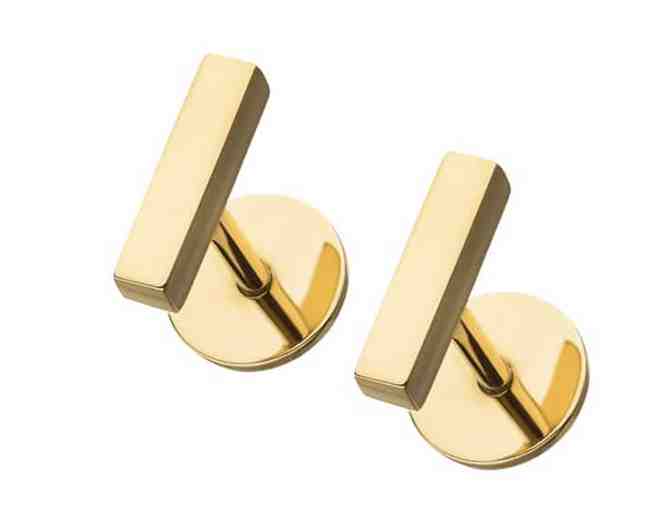 Stainless Gold Bar Earrings - Photo 1