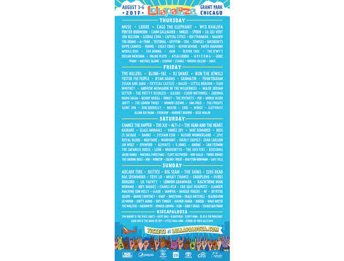 Live Auction #2: Lovin' Lollapalooza: 4-Day Passes for 2 People
