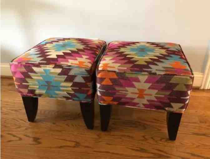 Custom Hand Upholstered Ottoman