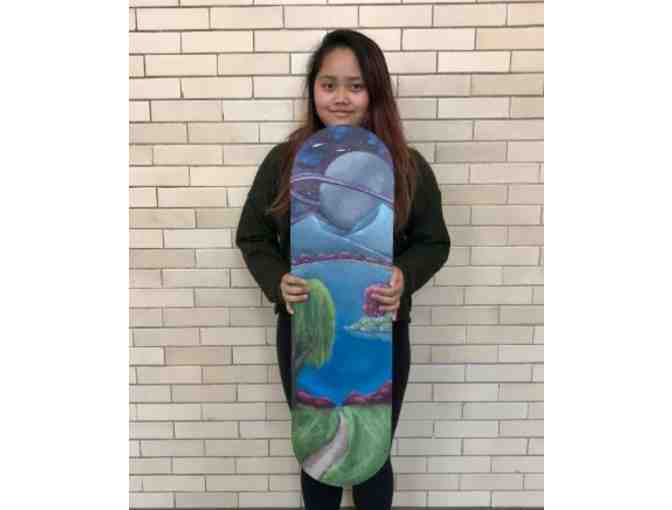 Maple Wood Skateboard with Original Design by Lane Student, Aisya Jennrich