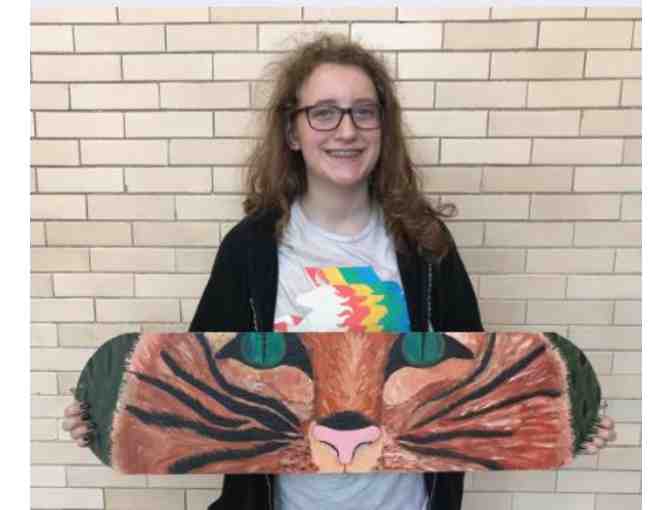 Maple Wood Skateboard with Original Design by Lane Student, Elise Lorenz