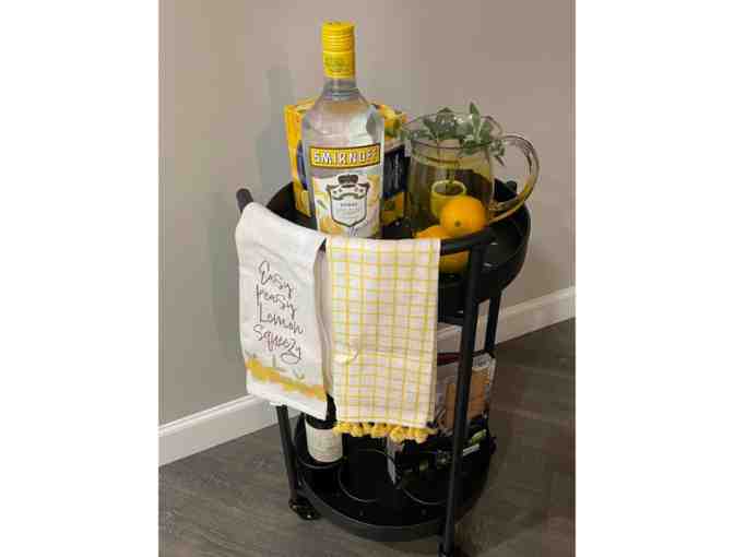 Bar Cart with Autographed Cookbook