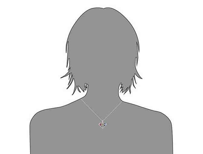 SUPERMAN SILVER PLATED RAINBOW CRYSTAL PENDANT