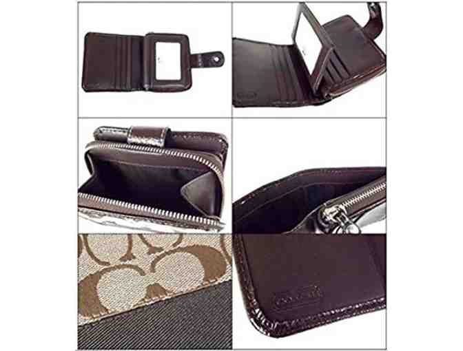 COACH SLIM MEDIUM WALLET KHAKI/MAHOGANY