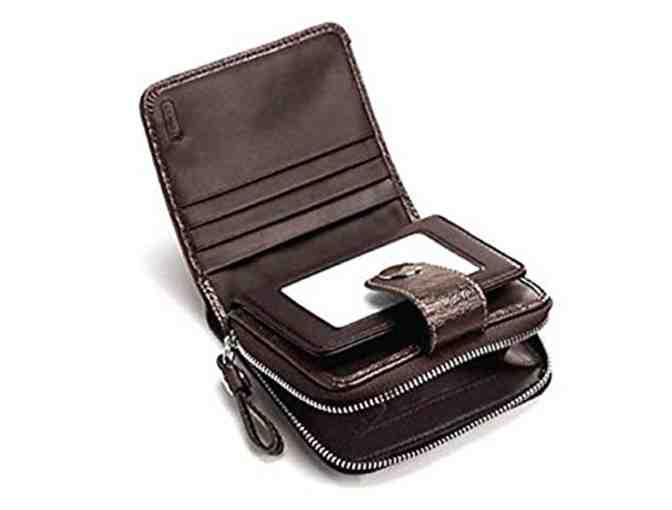 COACH SLIM MEDIUM WALLET KHAKI/MAHOGANY