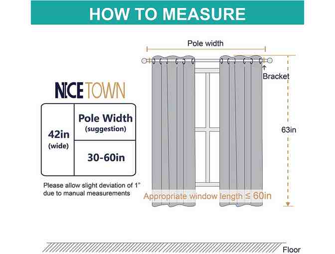 NICETOWN WINDOW TREATMENT- GROMMET-ROOM DARKENING DRAPES W42 X L63