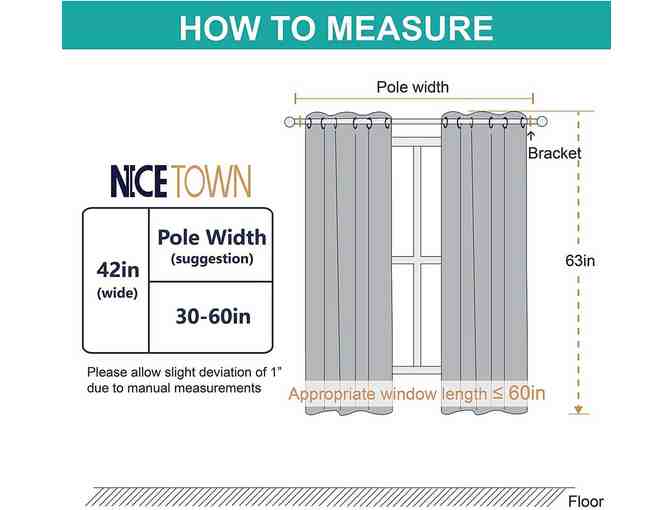 NICETOWN WINDOW TREATMENT- GROMMET-ROOM DARKENING DRAPES W42 X L63