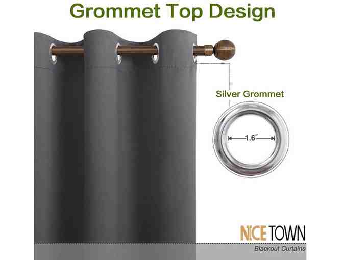 NICETOWN 3 PASS MICROFIBER SOLID RING TOP BLACKOUT WINDOW CURTAIN/DRAPE W42 X L84