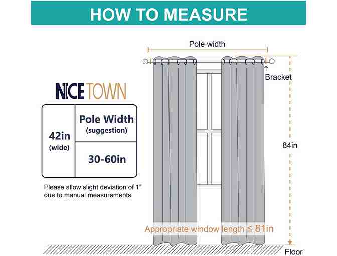 NICETOWN 3 PASS MICROFIBER SOLID RING TOP BLACKOUT WINDOW CURTAIN/DRAPE W42 X L84