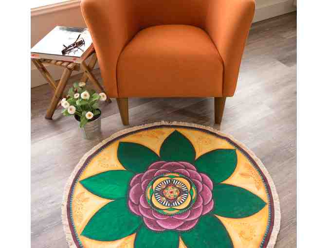 Mandala Blooms: Bidder's Choice of Floral Design Textile Meditation Mat