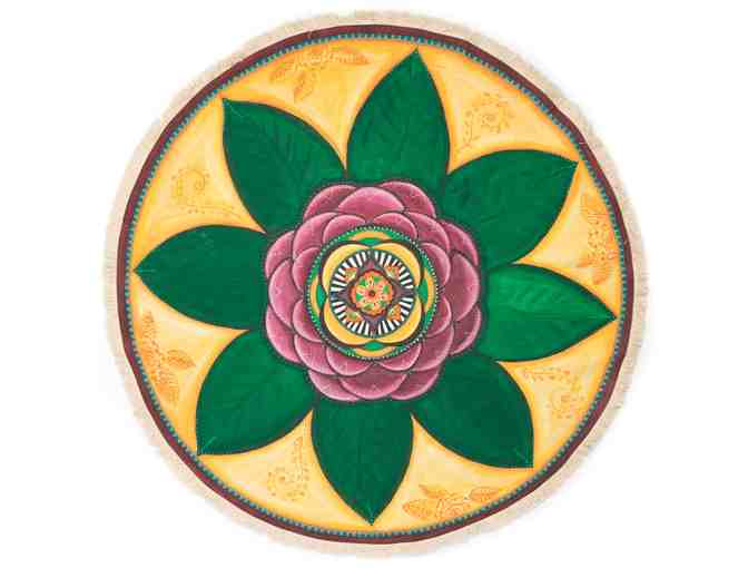 Mandala Blooms: Bidder's Choice of Floral Design Textile Meditation Mat