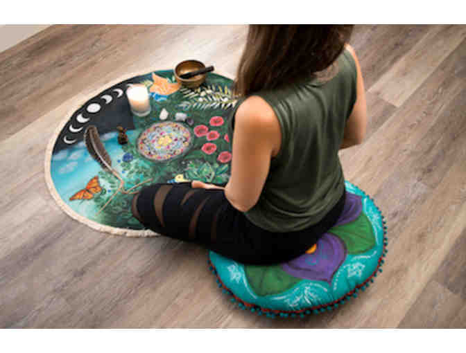 Mandala Blooms: Bidder's Choice of Floral Design Textile Meditation Mat