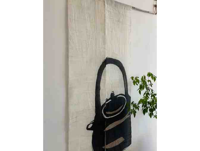 BuildLifeShop: Handwoven and Hand-Embroidered 'Japanese Tea Pot' Pure Linen Noren Curtain