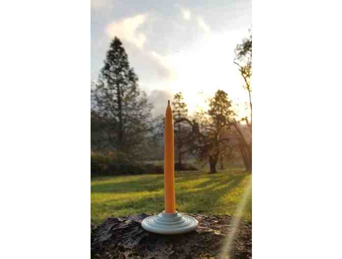 Meditation Candles: Ceramic Holder and 100 20-Minute Beeswax Candles