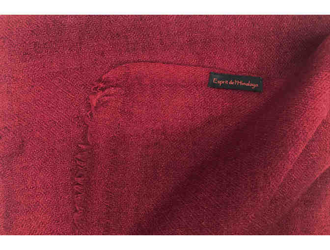 Esprit de l'Himalaya: Bodhi Thick Pashmina Meditation Shawl in Burgundy