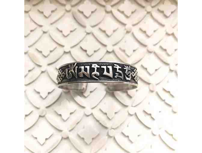 BreatheDeepDesigns: Om Mani Padme Hum Silver Plated Unisex Cuff