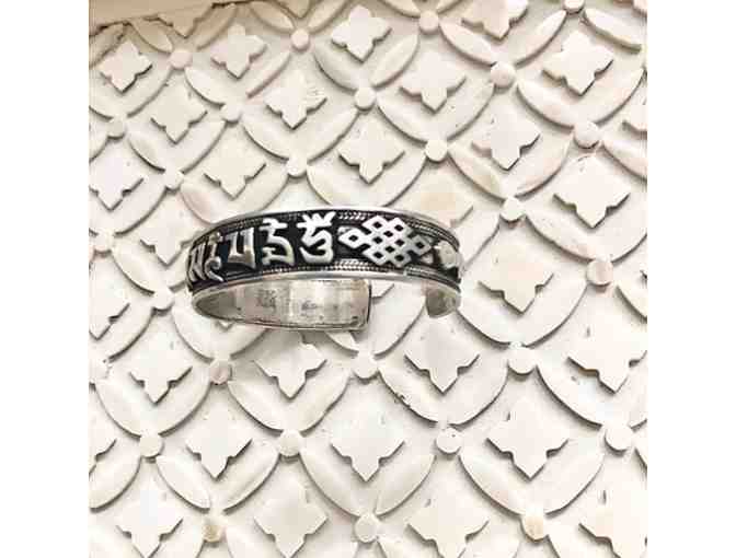 BreatheDeepDesigns: Om Mani Padme Hum Silver Plated Unisex Cuff