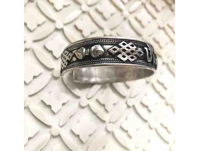 BreatheDeepDesigns: Om Mani Padme Hum Silver Plated Unisex Cuff