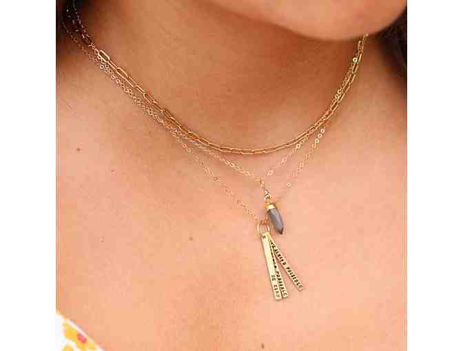 Chocolate and Steel: His Holiness the Dalai Lama Quote Necklace in Gold Vermeil