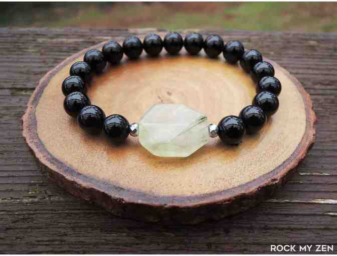 RockMyZen: Prehnite and Black Tourmaline Bracelet