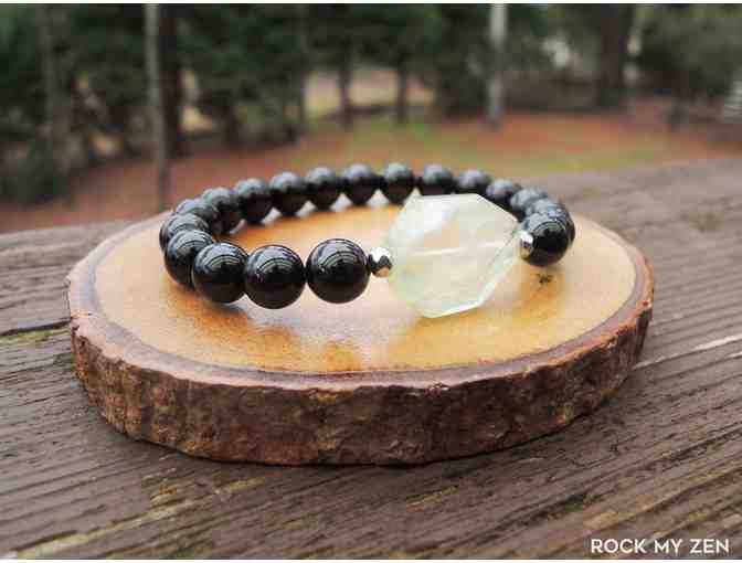 RockMyZen: Prehnite and Black Tourmaline Bracelet