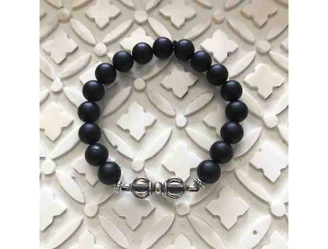 BreatheDeepDesigns: Vajra Unisex Onyx Stretch Bracelet