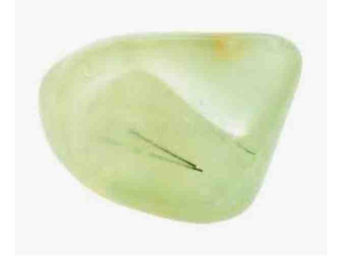 Mindful Necessities: Silver 'this too shall pass' Prehnite Wrist Mala