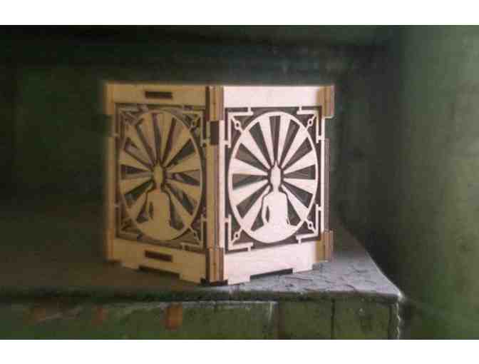 LinLaserWorks: 'Emanating Buddha' Wooden Candle Holder & Shadow Lantern