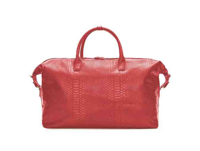 Lulu Dharma: Vegan Snake Skin Weekender Bag in Bidder's Choice of Color