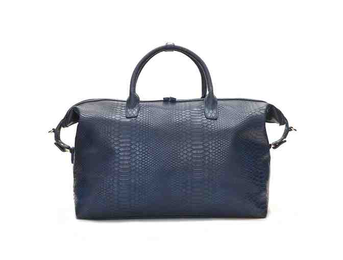 Lulu Dharma: Vegan Snake Skin Weekender Bag in Bidder's Choice of Color
