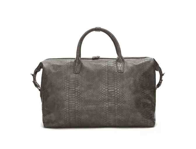 Lulu Dharma: Vegan Snake Skin Weekender Bag in Bidder's Choice of Color