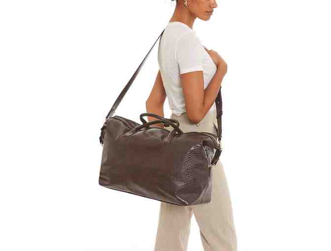 Lulu Dharma: Vegan Snake Skin Weekender Bag in Bidder's Choice of Color