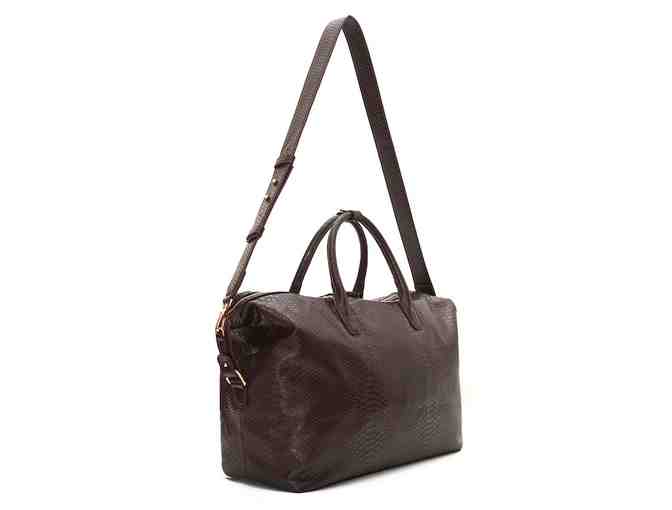 Lulu Dharma: Vegan Snake Skin Weekender Bag in Bidder's Choice of Color