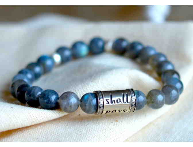 Mindful Necessities: Silver 'this too shall pass' Labradorite Wrist Mala